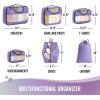 image6 Set Packing Cubes for Suitcases Travel Organizer Bags for Carry on Luggage Veken Suitcase Organizer Bags Set for Travel Essentials Travel Accessories in 4 SizesExtra Large Large Medium Small04Purple