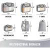 image6 Set Packing Cubes for Suitcases Travel Organizer Bags for Carry on Luggage Veken Suitcase Organizer Bags Set for Travel Essentials Travel Accessories in 4 SizesExtra Large Large Medium Small07Gray