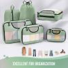 image6 Set Packing Cubes for Suitcases Travel Organizer Bags for Carry on Luggage Veken Suitcase Organizer Bags Set for Travel Essentials Travel Accessories in 4 SizesExtra Large Large Medium Small10Matcha Green