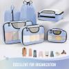 image6 Set Packing Cubes for Suitcases Travel Organizer Bags for Carry on Luggage Veken Suitcase Organizer Bags Set for Travel Essentials Travel Accessories in 4 SizesExtra Large Large Medium Small03Light Blue