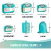 image6 Set Packing Cubes for Suitcases Travel Organizer Bags for Carry on Luggage Veken Suitcase Organizer Bags Set for Travel Essentials Travel Accessories in 4 SizesExtra Large Large Medium Small01Cyan