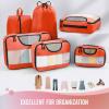 image6 Set Packing Cubes for Suitcases Travel Organizer Bags for Carry on Luggage Veken Suitcase Organizer Bags Set for Travel Essentials Travel Accessories in 4 SizesExtra Large Large Medium Small08Orange