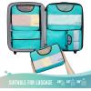 image6 Set Packing Cubes for Suitcases Travel Organizer Bags for Carry on Luggage Veken Suitcase Organizer Bags Set for Travel Essentials Travel Accessories in 4 SizesExtra Large Large Medium Small01Cyan