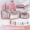 image6 Set Packing Cubes for Suitcases Travel Organizer Bags for Carry on Luggage Veken Suitcase Organizer Bags Set for Travel Essentials Travel Accessories in 4 SizesExtra Large Large Medium Small02Pink