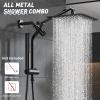 imageVeken 10quot All Metal Shower Heads with Handheld Spray ComboampampPower Wash High Pressure Square Rain Shower Head with WandampampExtension Arm Wide Adjustable Rainfall Showerhead with Slide Bar Matte BlackMatte Black