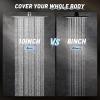 imageVeken 10quot All Metal Shower Heads with Handheld Spray ComboampampPower Wash High Pressure Square Rain Shower Head with WandampampExtension Arm Wide Adjustable Rainfall Showerhead with Slide Bar Matte BlackBrushed Nickel
