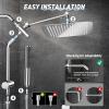 imageVeken 10quot All Metal Shower Heads with Handheld Spray ComboampampPower Wash High Pressure Square Rain Shower Head with WandampampExtension Arm Wide Adjustable Rainfall Showerhead with Slide Bar Matte BlackSilver