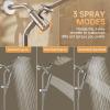 imageVeken 10quot All Metal Shower Heads with Handheld Spray ComboampampPower Wash High Pressure Square Rain Shower Head with WandampampExtension Arm Wide Adjustable Rainfall Showerhead with Slide Bar Matte BlackSilver