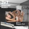 imageVeken 10quot All Metal Shower Heads with Handheld Spray ComboampampPower Wash High Pressure Square Rain Shower Head with WandampampExtension Arm Wide Adjustable Rainfall Showerhead with Slide Bar Matte BlackBrushed Nickel