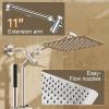 imageVeken 10quot All Metal Shower Heads with Handheld Spray ComboampampPower Wash High Pressure Square Rain Shower Head with WandampampExtension Arm Wide Adjustable Rainfall Showerhead with Slide Bar Matte BlackSilver