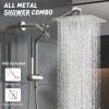 imageVeken 10quot All Metal Shower Heads with Handheld Spray ComboampampPower Wash High Pressure Square Rain Shower Head with WandampampExtension Arm Wide Adjustable Rainfall Showerhead with Slide Bar Matte BlackBrushed Nickel