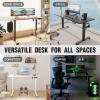 imageVeken 55 Inch Electric Standing Desk Height Adjustable Sit Stand Up Wood Desktop Work Home Office Computer PC Table Tall Standup Workstation Gaming Writing Study Bedroom Rising Desks BlackBlack