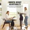 imageVeken 55 Inch Electric Standing Desk Height Adjustable Sit Stand Up Wood Desktop Work Home Office Computer PC Table Tall Standup Workstation Gaming Writing Study Bedroom Rising Desks BlackBrown