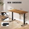imageVeken 55 Inch Electric Standing Desk Height Adjustable Sit Stand Up Wood Desktop Work Home Office Computer PC Table Tall Standup Workstation Gaming Writing Study Bedroom Rising Desks BlackBrown