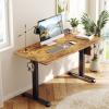 imageVeken 55 Inch Electric Standing Desk Height Adjustable Sit Stand Up Wood Desktop Work Home Office Computer PC Table Tall Standup Workstation Gaming Writing Study Bedroom Rising Desks BlackBrown