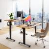 imageVeken 63 Inch Electric Standing Desk Height Adjustable Sit Stand Up Wood Desktop Work Home Office Computer PC Table Tall Standup Workstation Gaming Writing Study Bedroom Rising Desks BrownBrown