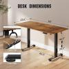 imageVeken 63 Inch Electric Standing Desk Height Adjustable Sit Stand Up Wood Desktop Work Home Office Computer PC Table Tall Standup Workstation Gaming Writing Study Bedroom Rising Desks BrownBrown