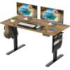 imageVeken 63 Inch Electric Standing Desk Height Adjustable Sit Stand Up Wood Desktop Work Home Office Computer PC Table Tall Standup Workstation Gaming Writing Study Bedroom Rising Desks BrownBrown