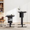 imageVeken 63 Inch Electric Standing Desk Height Adjustable Sit Stand Up Wood Desktop Work Home Office Computer PC Table Tall Standup Workstation Gaming Writing Study Bedroom Rising Desks BrownBlack