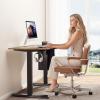 imageVeken 63 Inch Electric Standing Desk Height Adjustable Sit Stand Up Wood Desktop Work Home Office Computer PC Table Tall Standup Workstation Gaming Writing Study Bedroom Rising Desks BrownBrown