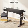 imageVeken 63 Inch Electric Standing Desk Height Adjustable Sit Stand Up Wood Desktop Work Home Office Computer PC Table Tall Standup Workstation Gaming Writing Study Bedroom Rising Desks BrownBlack