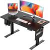 imageVeken 63 Inch Electric Standing Desk Height Adjustable Sit Stand Up Wood Desktop Work Home Office Computer PC Table Tall Standup Workstation Gaming Writing Study Bedroom Rising Desks BrownBlack