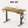 imageVeken 63 Inch Electric Standing Desk Height Adjustable Sit Stand Up Wood Desktop Work Home Office Computer PC Table Tall Standup Workstation Gaming Writing Study Bedroom Rising Desks BrownBrown