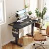 imageVeken 63 Inch Electric Standing Desk Height Adjustable Sit Stand Up Wood Desktop Work Home Office Computer PC Table Tall Standup Workstation Gaming Writing Study Bedroom Rising Desks BrownBlack