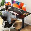 imageVeken 63 Inch Electric Standing Desk Height Adjustable Sit Stand Up Wood Desktop Work Home Office Computer PC Table Tall Standup Workstation Gaming Writing Study Bedroom Rising Desks BrownBlack