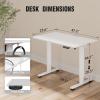 imageVeken 63 Inch Electric Standing Desk Height Adjustable Sit Stand Up Wood Desktop Work Home Office Computer PC Table Tall Standup Workstation Gaming Writing Study Bedroom Rising Desks BrownWhite