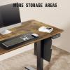 imageVeken 63 Inch Electric Standing Desk Height Adjustable Sit Stand Up Wood Desktop Work Home Office Computer PC Table Tall Standup Workstation Gaming Writing Study Bedroom Rising Desks BrownBrown