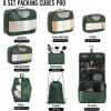 imageVeken 8 Set Packing Cubes for Suitcases Travel Bag Organizers for Carry on Luggage Suitcase Organizer Bags Set for Travel Essentials Travel Accessories in 4 SizesExtra Large Large Medium Small11Dark Green