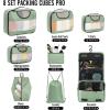 imageVeken 8 Set Packing Cubes for Suitcases Travel Bag Organizers for Carry on Luggage Suitcase Organizer Bags Set for Travel Essentials Travel Accessories in 4 SizesExtra Large Large Medium Small12Green Matcha