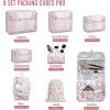 imageVeken 8 Set Packing Cubes for Suitcases Travel Bag Organizers for Carry on Luggage Suitcase Organizer Bags Set for Travel Essentials Travel Accessories in 4 SizesExtra Large Large Medium Small17Colorful Floral