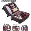 imageVeken 8 Set Packing Cubes for Suitcases Travel Bag Organizers for Carry on Luggage Suitcase Organizer Bags Set for Travel Essentials Travel Accessories in 4 SizesExtra Large Large Medium Small15Wine Red