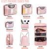 imageVeken 8 Set Packing Cubes for Suitcases Travel Bag Organizers for Carry on Luggage Suitcase Organizer Bags Set for Travel Essentials Travel Accessories in 4 SizesExtra Large Large Medium Small18Pinkwhite Striped