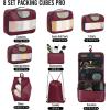 imageVeken 8 Set Packing Cubes for Suitcases Travel Bag Organizers for Carry on Luggage Suitcase Organizer Bags Set for Travel Essentials Travel Accessories in 4 SizesExtra Large Large Medium Small15Wine Red