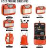 imageVeken 8 Set Packing Cubes for Suitcases Travel Bag Organizers for Carry on Luggage Suitcase Organizer Bags Set for Travel Essentials Travel Accessories in 4 SizesExtra Large Large Medium Small16Orange