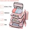 imageVeken 8 Set Packing Cubes for Suitcases Travel Bag Organizers for Carry on Luggage Suitcase Organizer Bags Set for Travel Essentials Travel Accessories in 4 SizesExtra Large Large Medium Small18Pinkwhite Striped