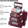 imageVeken 8 Set Packing Cubes for Suitcases Travel Bag Organizers for Carry on Luggage Suitcase Organizer Bags Set for Travel Essentials Travel Accessories in 4 SizesExtra Large Large Medium Small15Wine Red