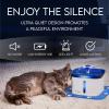 imageVeken 95oz28L Pet Fountain Automatic Cat Water Fountain Dog Water Dispenser with Replacement Filters for Cats Dogs Multiple Pets Space Black PlasticBlue