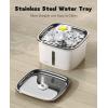 imageVeken 95oz28L Pet Fountain Automatic Cat Water Fountain Dog Water Dispenser with Replacement Filters for Cats Dogs Multiple Pets Space Black PlasticSilver