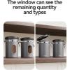 imageVeken Coffee Canister with Window Cereal Grounds Coffee Beans Tea Flour Sugar Airtight Stainless Steel Food Storage Container Date Tracker and Scoop 22OZ Copper Kitchen AccessoriesGrey