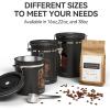 imageVeken Coffee Canister with Window Cereal Grounds Coffee Beans Tea Flour Sugar Airtight Stainless Steel Food Storage Container Date Tracker and Scoop 22OZ Copper Kitchen AccessoriesBlack