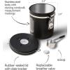 imageVeken Coffee Canister with Window Cereal Grounds Coffee Beans Tea Flour Sugar Airtight Stainless Steel Food Storage Container Date Tracker and Scoop 22OZ Copper Kitchen AccessoriesBlack