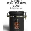 imageVeken Coffee Canister with Window Cereal Grounds Coffee Beans Tea Flour Sugar Airtight Stainless Steel Food Storage Container Date Tracker and Scoop 22OZ Copper Kitchen AccessoriesBlack