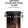 imageVeken Coffee Canister with Window Cereal Grounds Coffee Beans Tea Flour Sugar Airtight Stainless Steel Food Storage Container Date Tracker and Scoop 22OZ Copper Kitchen AccessoriesCopper
