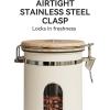 imageVeken Coffee Canister with Window Cereal Grounds Coffee Beans Tea Flour Sugar Airtight Stainless Steel Food Storage Container Date Tracker and Scoop 22OZ Copper Kitchen AccessoriesCream