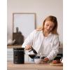 imageVeken Coffee Canister with Window Cereal Grounds Coffee Beans Tea Flour Sugar Airtight Stainless Steel Food Storage Container Date Tracker and Scoop 22OZ Copper Kitchen AccessoriesBlack