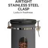 imageVeken Coffee Canister with Window Cereal Grounds Coffee Beans Tea Flour Sugar Airtight Stainless Steel Food Storage Container Date Tracker and Scoop 22OZ Copper Kitchen AccessoriesGrey